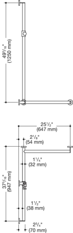 HEWI Haltegriff Ausführung rechts „System 900“ in Signalweiß HEWI Haltegriff Ausführung rechts „System 900“ in Signalweiß
