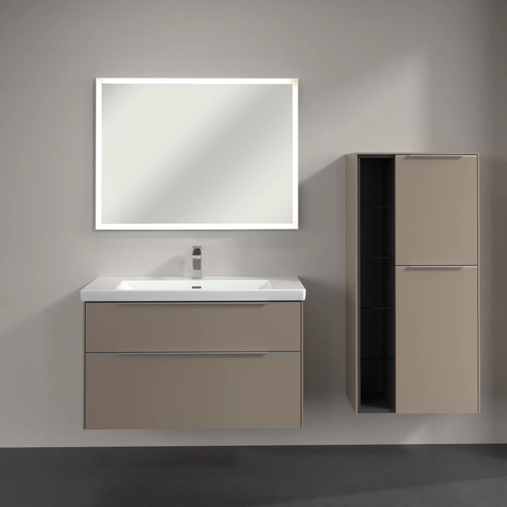 Villeroy & Boch Subway 3.0 Mittelschrank C59900, 574 x 1200 x 362 mm, 2 Türen, Anschlag (Scharnier) rechts, Farbe: VM Taupe
