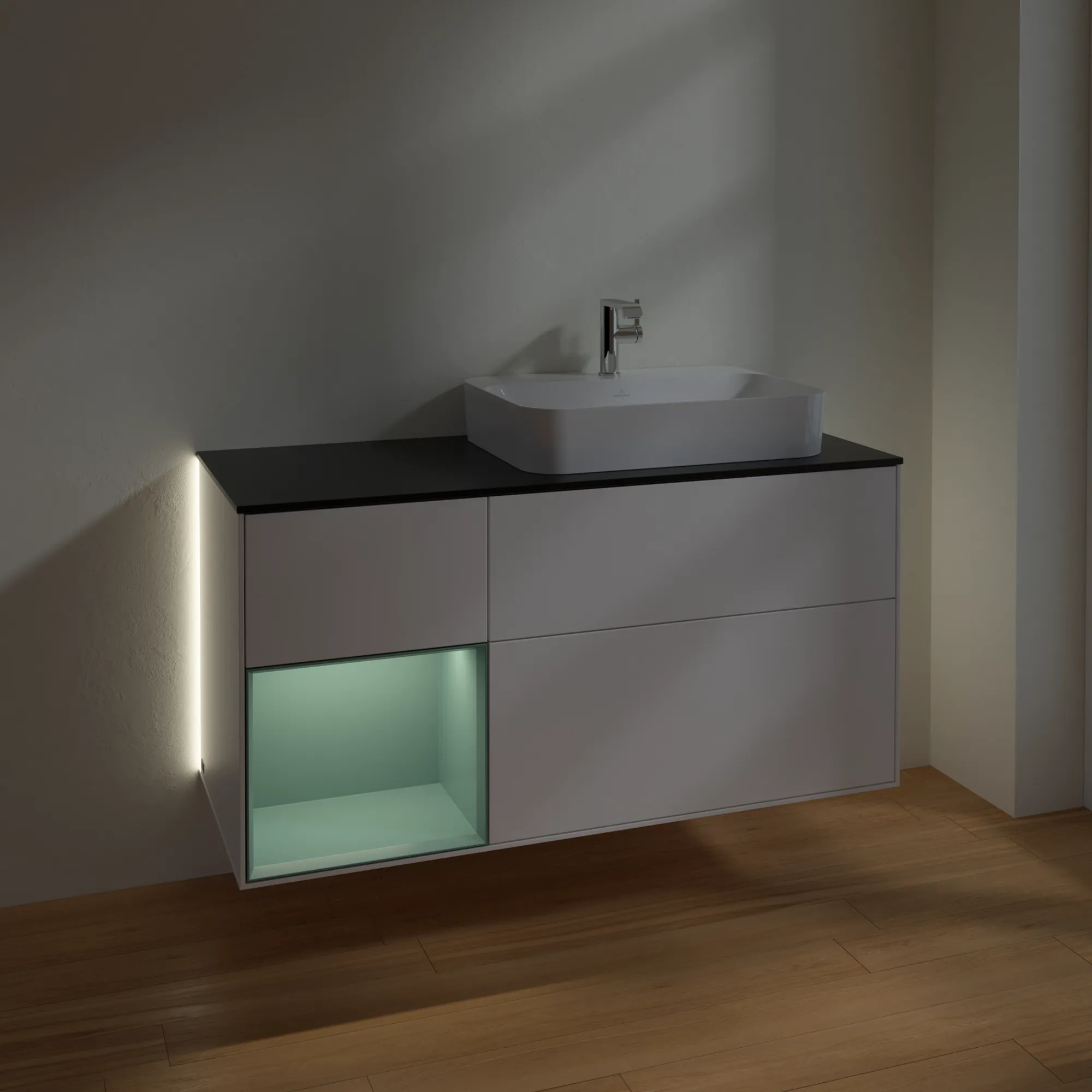 Villeroy & Boch Waschtischunterschrank „Finion“ für Schrankwaschtisch 1200 × 603 × 501 mm White Matt Lacquer, für Becken rechts Villeroy & Boch Waschtischunterschrank „Finion“ für Schrankwaschtisch 1200 × 603 × 501 mm White Matt Lacquer, für Becken rechts
