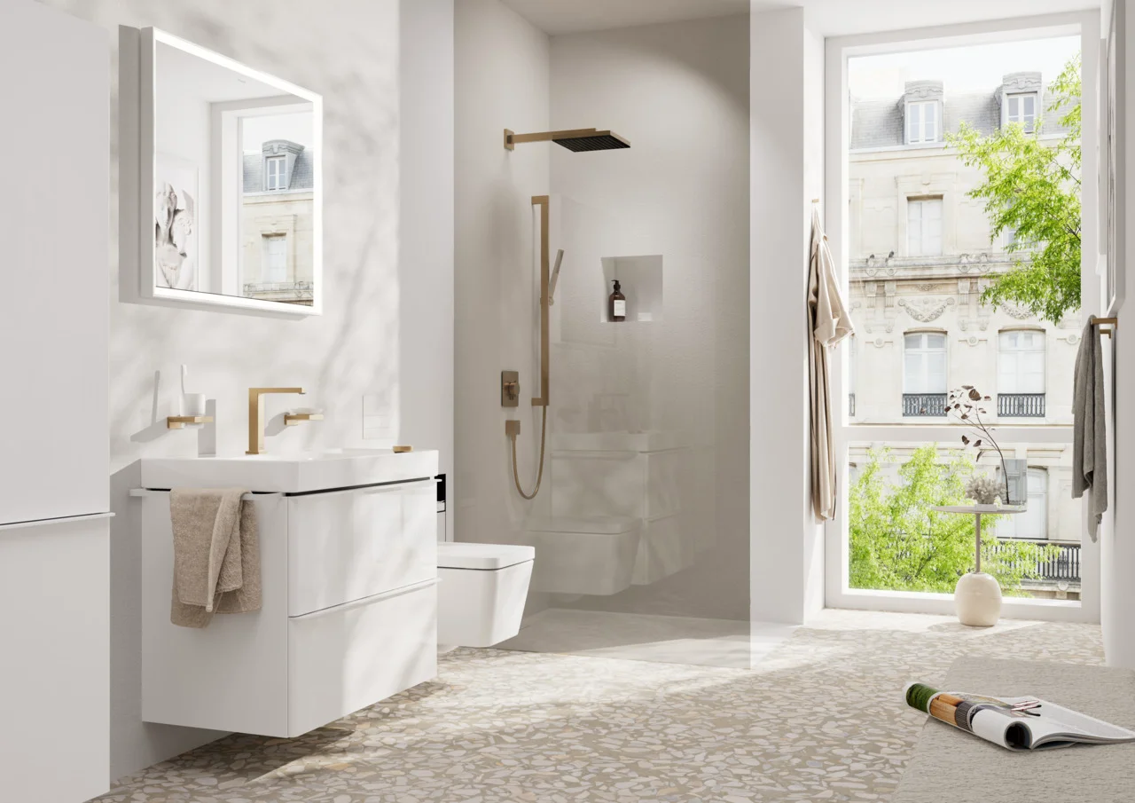 Hansgrohe ShowerSelect Comfort E Thermostat Unterputz, Brushed Bronze, 2 Verbraucher, max. Durchfluss 22,7 l/min, min./max. Betriebsdruck 1/10 bar