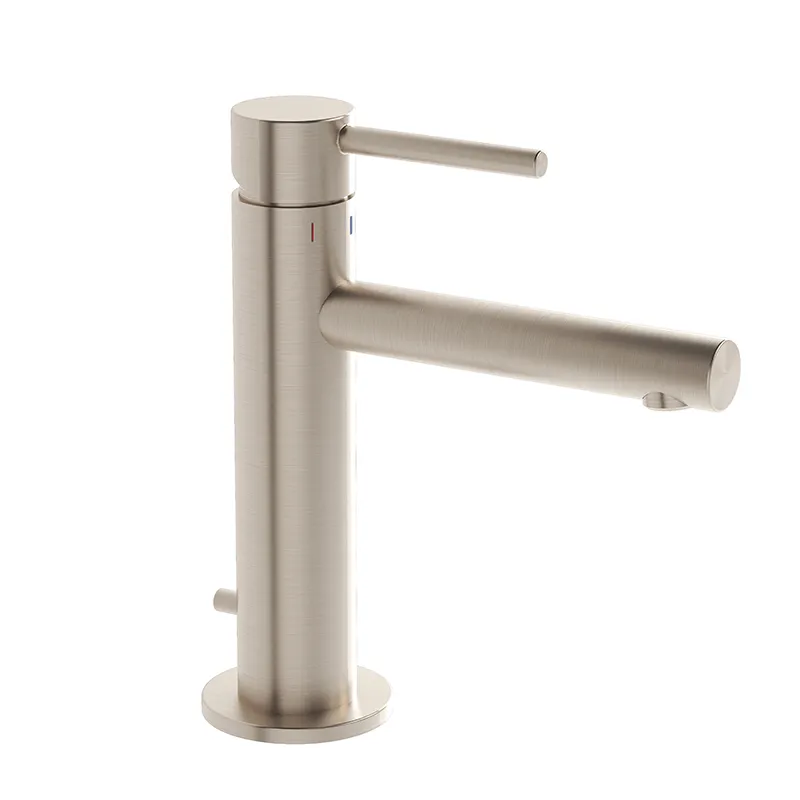 VitrA Origin Einhebel-Waschtischmischer mit Ablaufgarnitur, Höhe 19 cm, Einlochmontage, Nickel gebürstet VitrA Origin Einhebel-Waschtischmischer mit Ablaufgarnitur, Höhe 19 cm, Einlochmontage, Nickel gebürstet