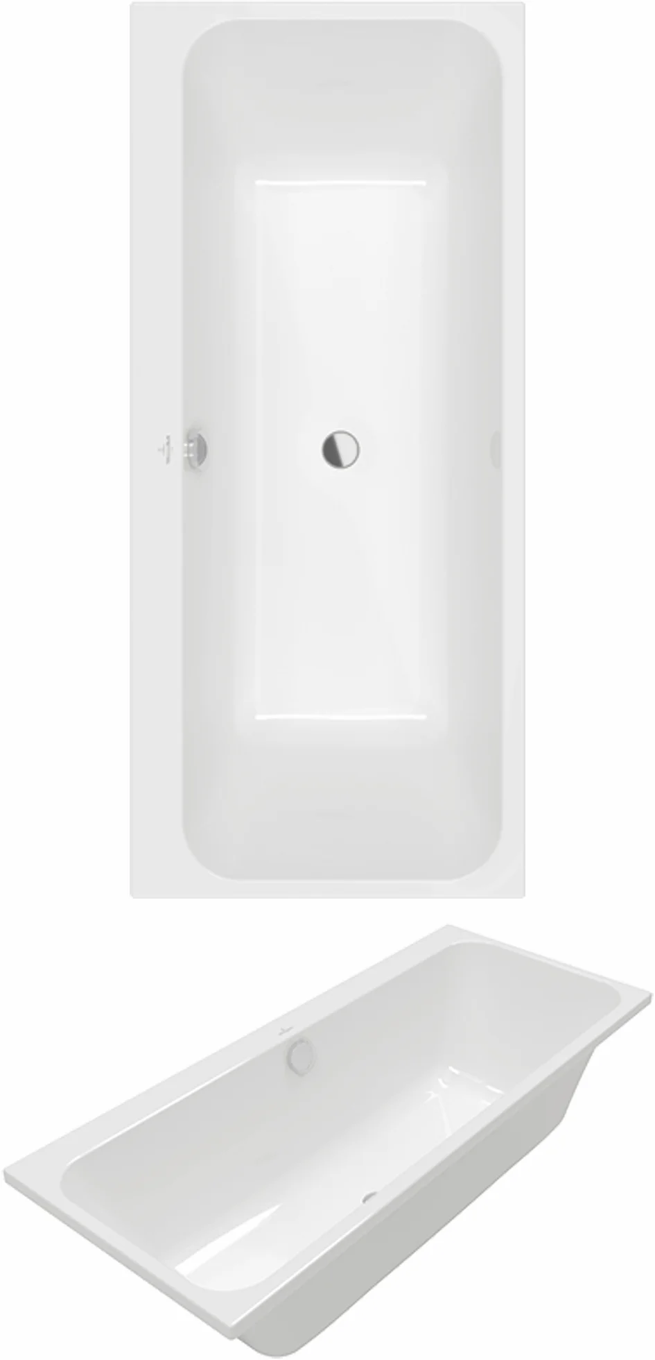 Villeroy & Boch Architectura Badewanne UBA177ARE2V, Rechteck, Weiß Alpin, 1700x700mm