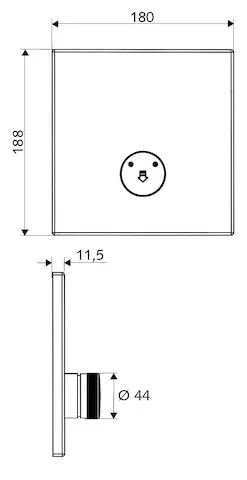 Unterputz-Dusche LINUS D-SC-M, Mischwasser, Frontplatte, Frontplatte chrom Unterputz-Dusche LINUS D-SC-M, Mischwasser, Frontplatte, Frontplatte chrom