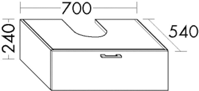 Burgbad Waschtischunterschrank Sys30, 700 mm breit, 540 mm tief, 240 mm hoch, 1 Schublade mit Siphonausschnitt Burgbad Waschtischunterschrank Sys30, 700 mm breit, 540 mm tief, 240 mm hoch, 1 Schublade mit Siphonausschnitt