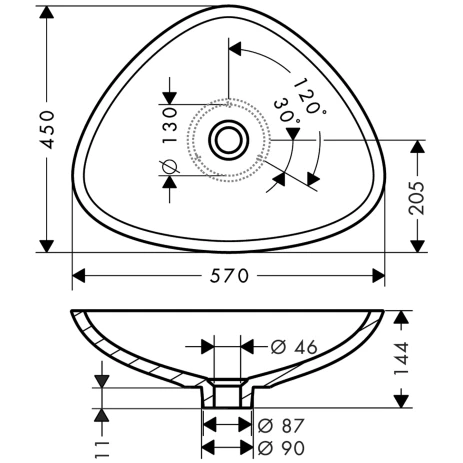 Waschschüssel Axor Massaud klein