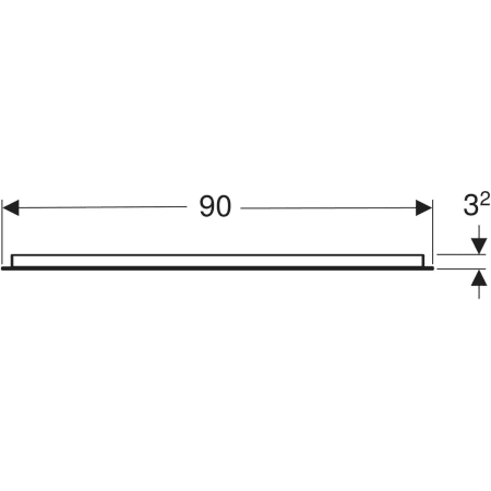 Geberit Option Basic Square Lichtspiegel, Aluminium eloxiert, 90x70 cm, Beleuchtung oben