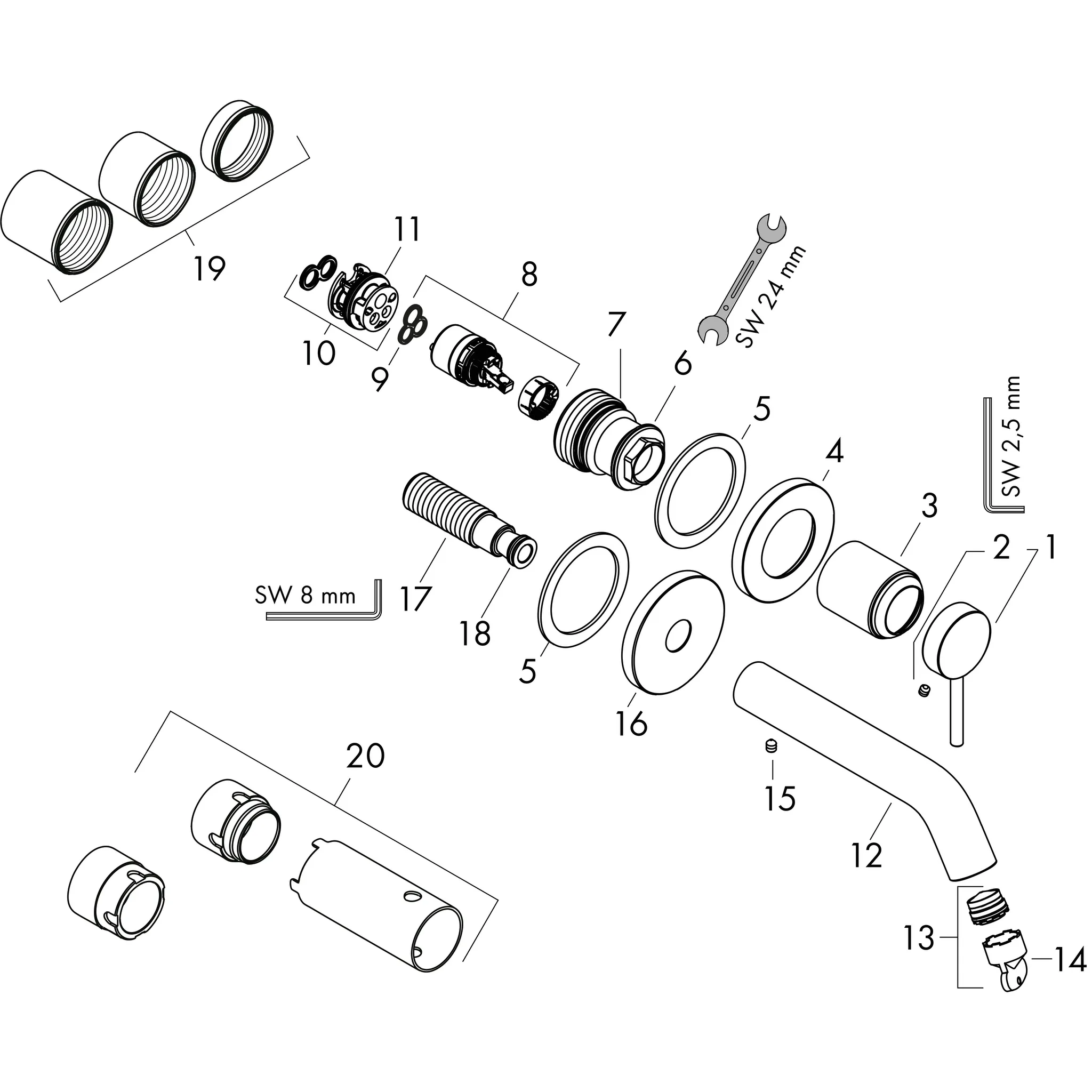 Hansgrohe Tecturis S Einhebel-Waschtischmischer Unterputz, Brushed Bronze, Ausladung 225 mm Hansgrohe Tecturis S Einhebel-Waschtischmischer Unterputz, Brushed Bronze, Ausladung 225 mm