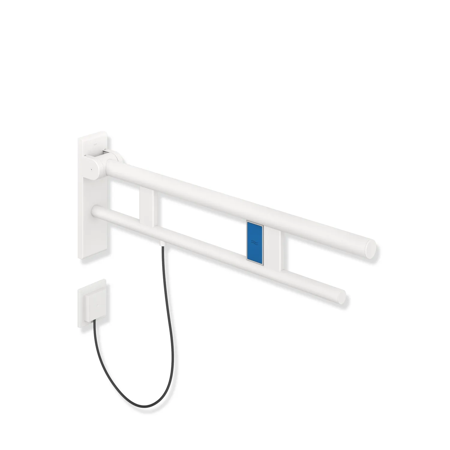 SK-Griff Duo (B), li, 850, WC-Spül (E-Ausf.),plvb weiß tiefmatt SK-Griff Duo (B), li, 850, WC-Spül (E-Ausf.),plvb weiß tiefmatt