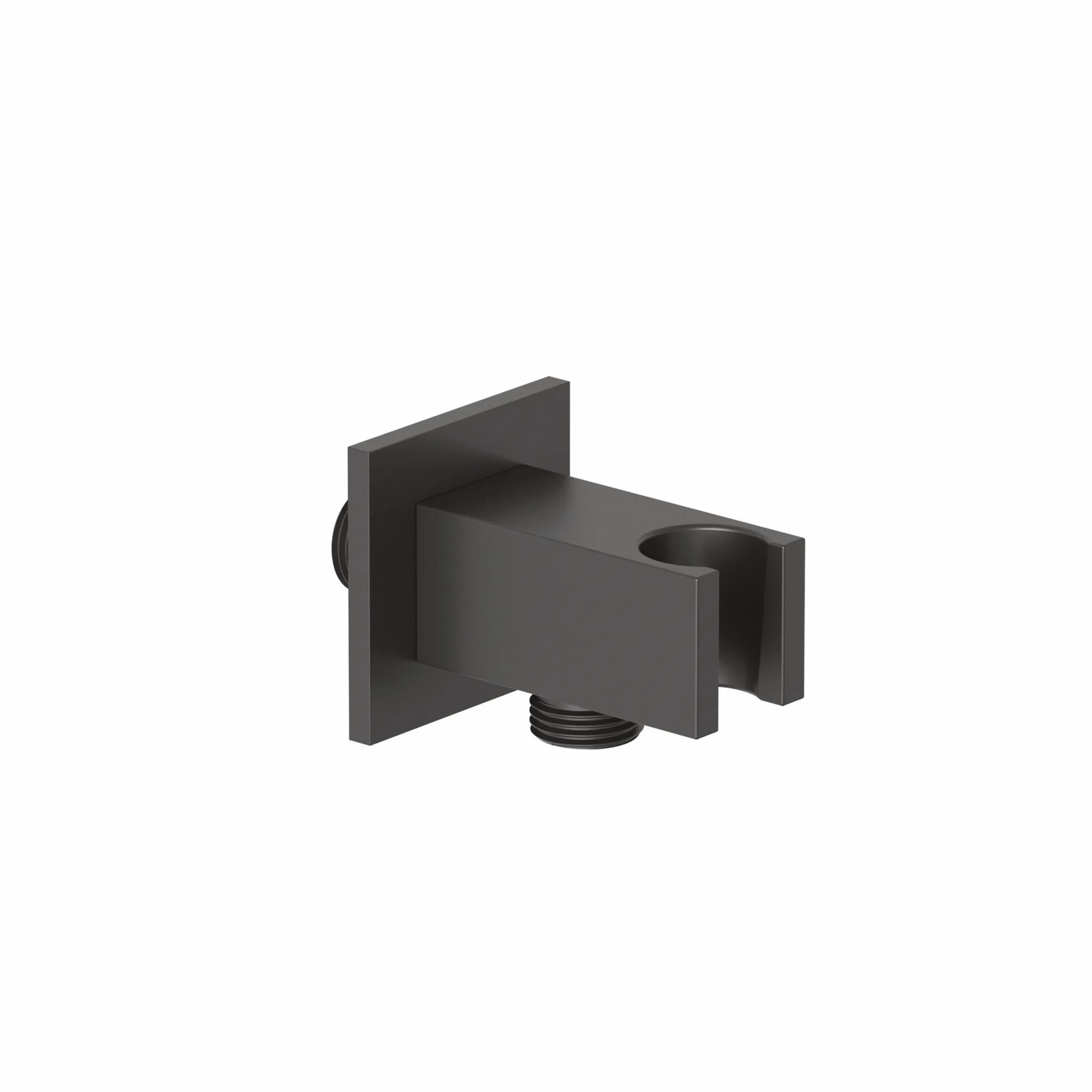 Kludi A-QA Wandanschlussbogen mit Brausehalter eckig Mattschwarz DN 15, Ausladung 48 mm