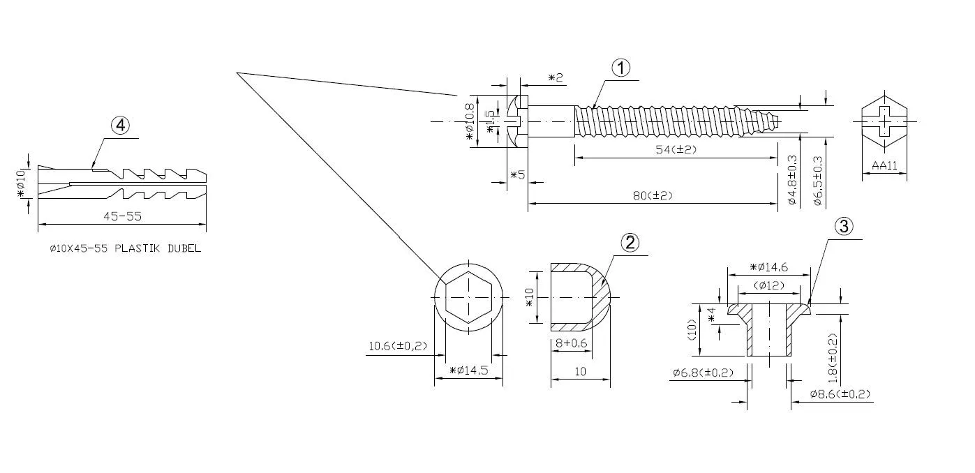 VitrA Ersatzteil Montageset für Stand-WCs und Stand-Bidets