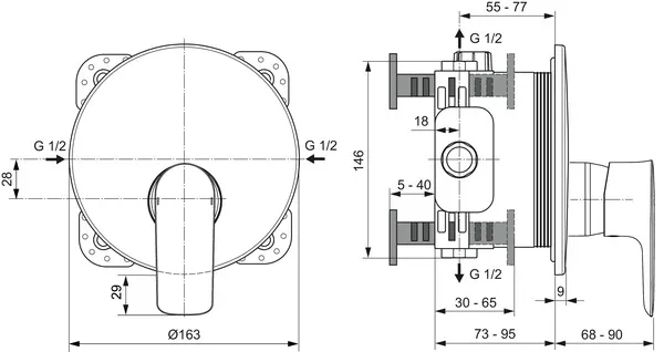 Einhand-Duscharmatur „ConnectAir“ in Chrom