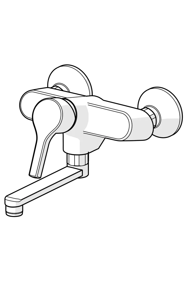 HA Einhebelmischer Waschtisch- und Küchenarmatur HANSAPALENO 5638 Ausladung 242 mm DN15 Chrom