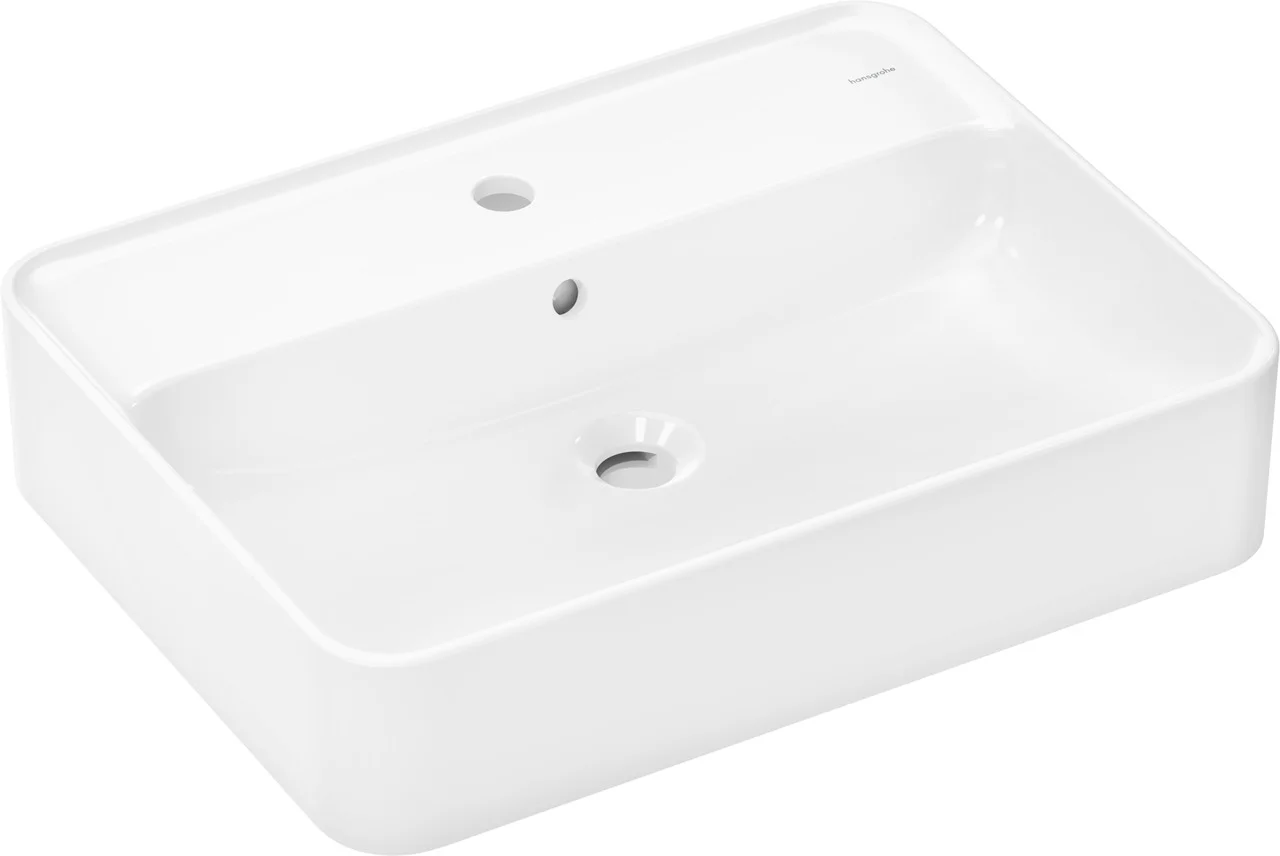 Hansgrohe Aufsatzwaschtisch Xuniva Q, weiß, 600x450 mm, glänzend, mit Hahnloch und Überlauf, CL25 Hansgrohe Aufsatzwaschtisch Xuniva Q, weiß, 600x450 mm, glänzend, mit Hahnloch und Überlauf, CL25