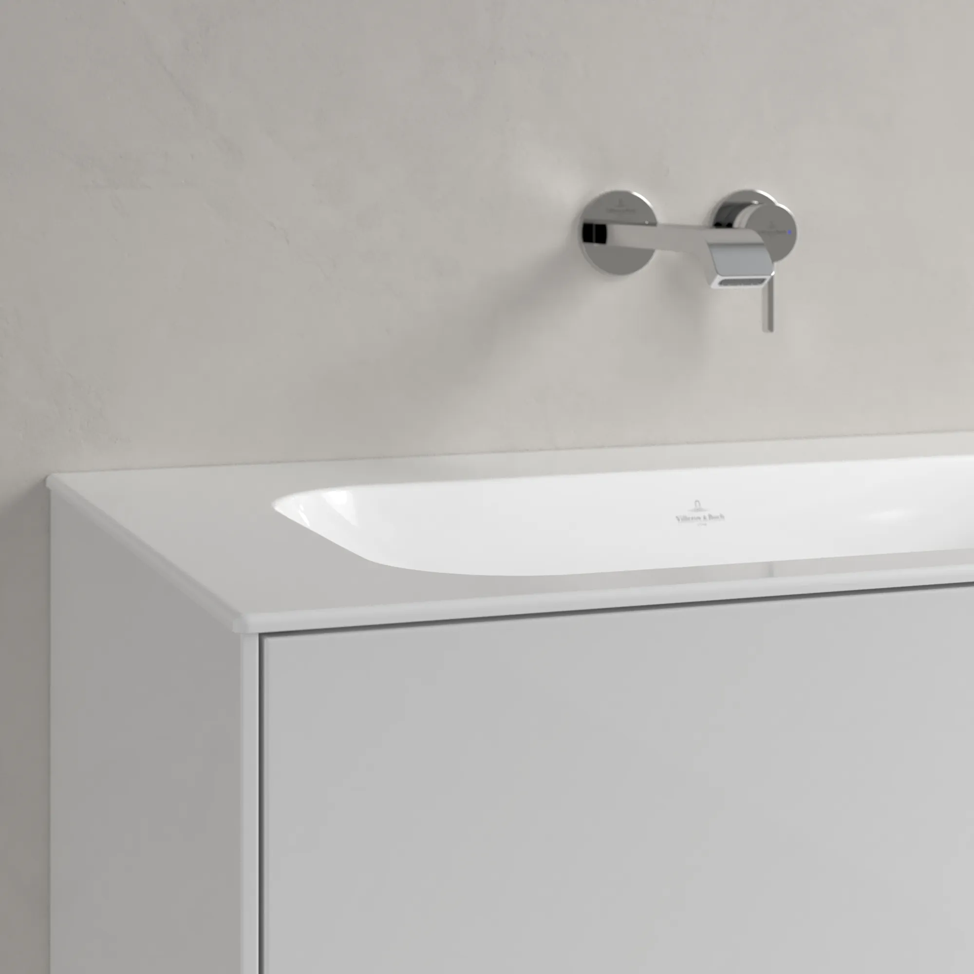 Villeroy & Boch Schrankwaschtisch aus TitanCeram „Finion“ 800 × 500 × 160 mm, ohne Hahnlochbohrung in Weiß Alpin, mit CeramicPlus Villeroy & Boch Schrankwaschtisch aus TitanCeram „Finion“ 800 × 500 × 160 mm, ohne Hahnlochbohrung in Weiß Alpin, mit CeramicPlus