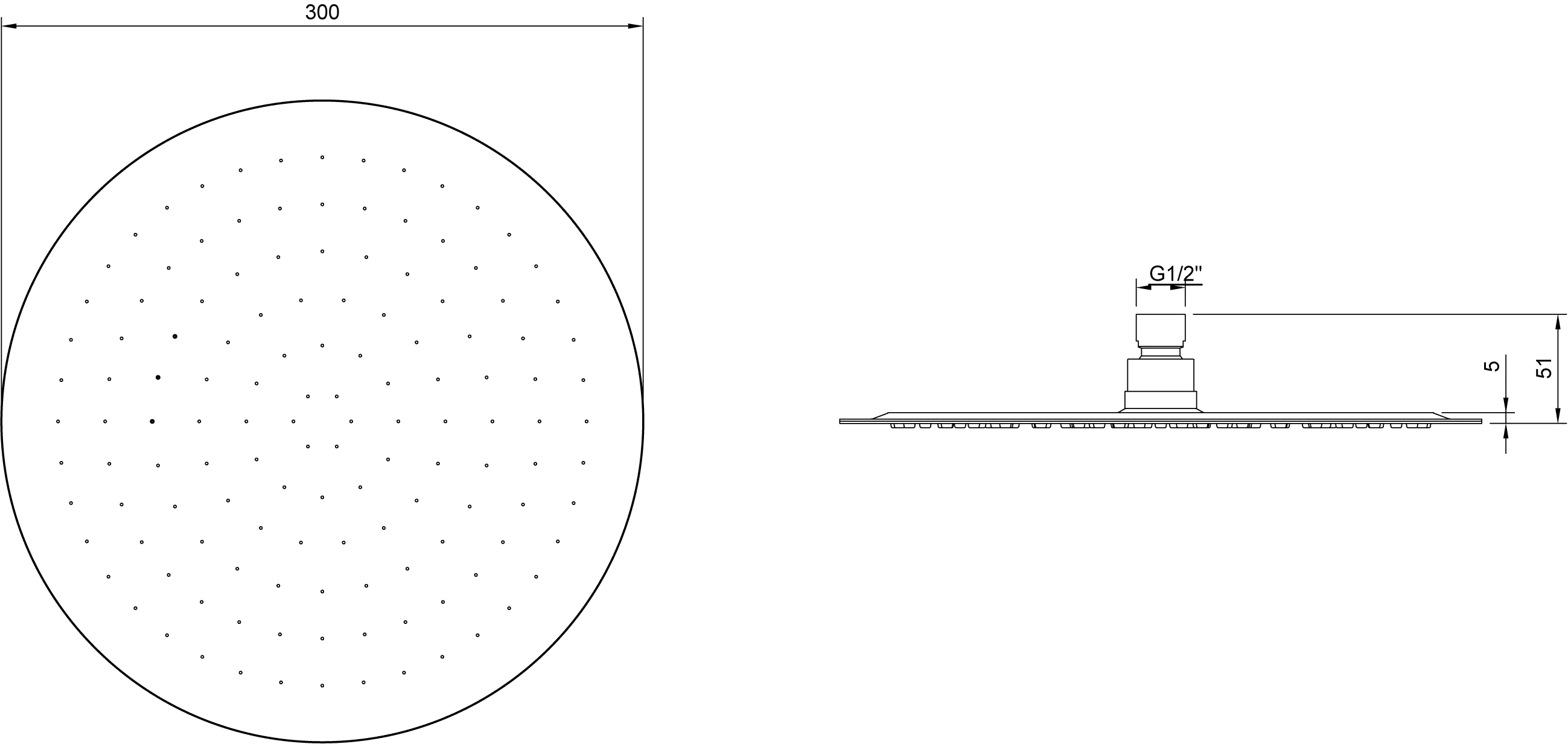 Duschkopf TVC00040130061, rund ⌀ 30 × 5,55 cm in Chrom Duschkopf TVC00040130061, rund ⌀ 30 × 5,55 cm in Chrom