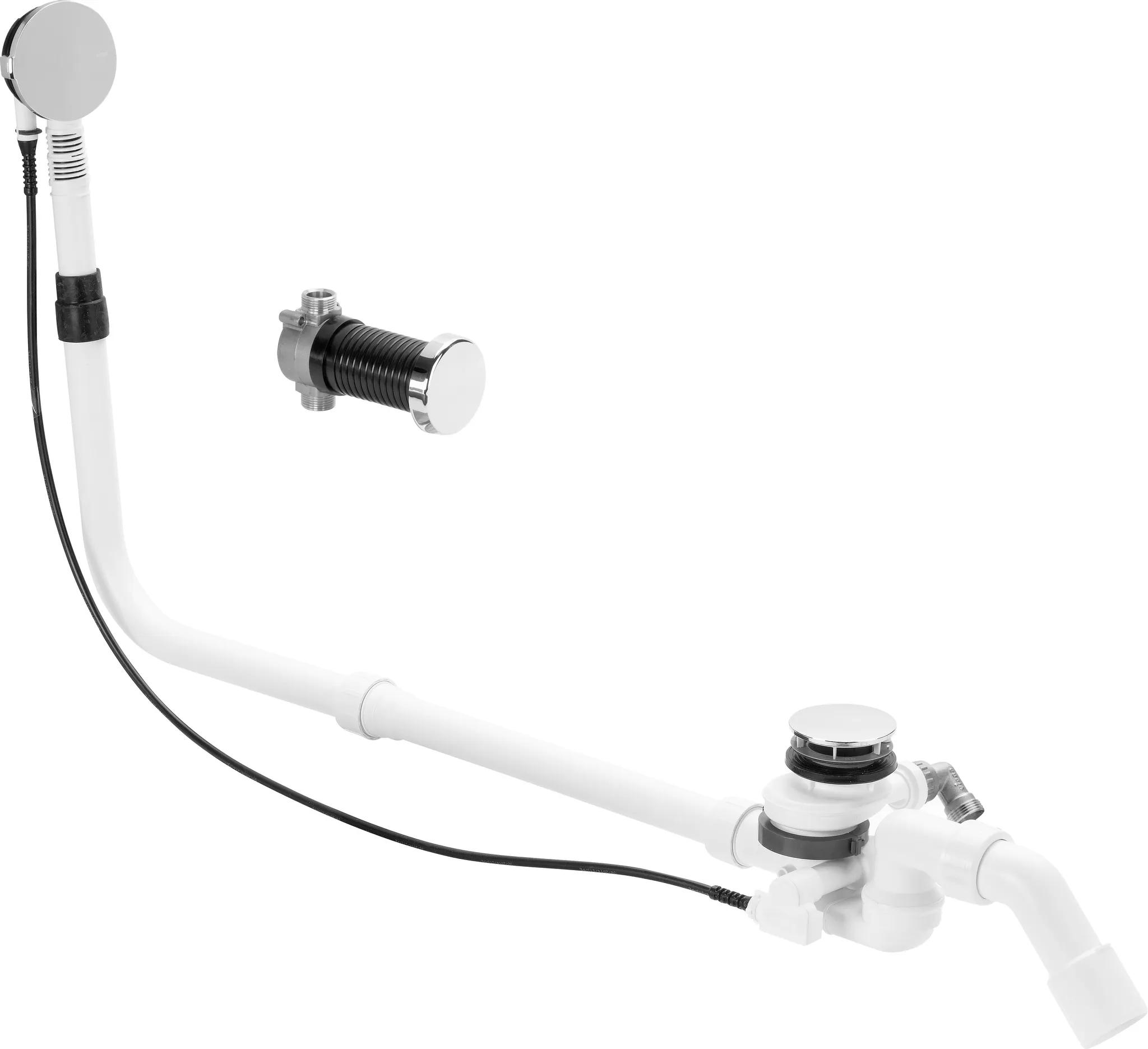 Viega Ab- und Überlaufgarnitur mit Zulauffunktion Modell 6145.6 „Multiplex Trio“ in 1070 mm × DN40 / 50 Kunststoff verchromt 19 cm Viega Ab- und Überlaufgarnitur mit Zulauffunktion Modell 6145.6 „Multiplex Trio“ in 1070 mm × DN40 / 50 Kunststoff verchromt 19 cm