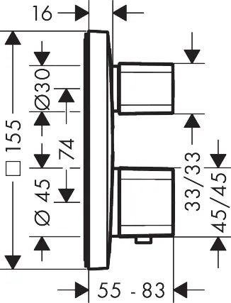 Thermostat Unterputz Ecostat E Fertigset 1 Verbraucher chrom Thermostat Unterputz Ecostat E Fertigset 1 Verbraucher chrom