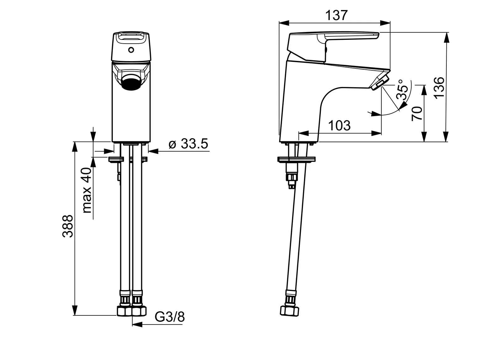 HansaPOLO Waschtischarmatur HansaPOLO ECO 5142, Standmontage, Einhebelmischer, Chrom, DN15 HansaPOLO Waschtischarmatur HansaPOLO ECO 5142, Standmontage, Einhebelmischer, Chrom, DN15