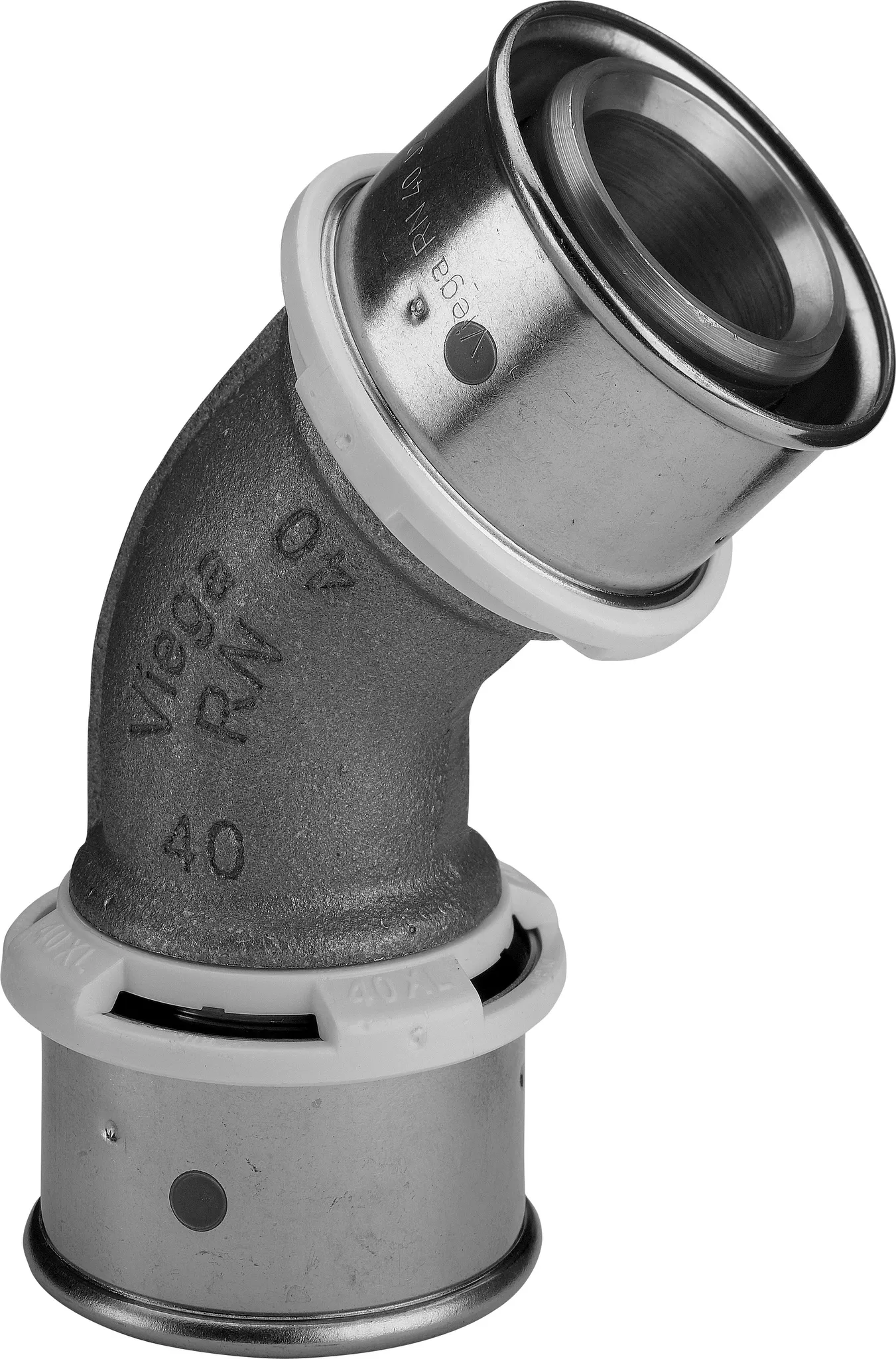 Viega „Sanfix P“ 45°- Bogen mit 2 Muffen 32 mm Viega „Sanfix P“ 45°- Bogen mit 2 Muffen 32 mm