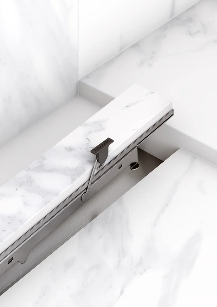 Hansgrohe RainDrain Rock Duschrinne 1000 mm, kürzbar und befliesbar