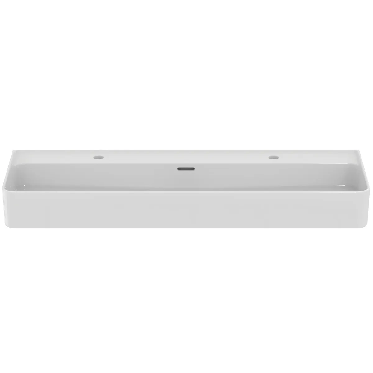 Waschbecken „StradaII“ 120 × 43 × 17 cm, Hahnlochposition links und rechts in Weiß