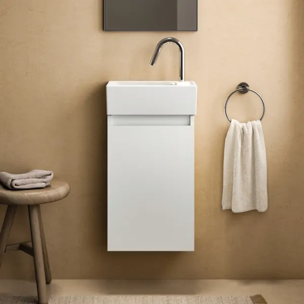 Ideal Standard Handwaschbeckenunterschrank Eurovit+ 1 Tür links 354x202x550mm Hochglanz weiß Ideal Standard Handwaschbeckenunterschrank Eurovit+ 1 Tür links 354x202x550mm Hochglanz weiß