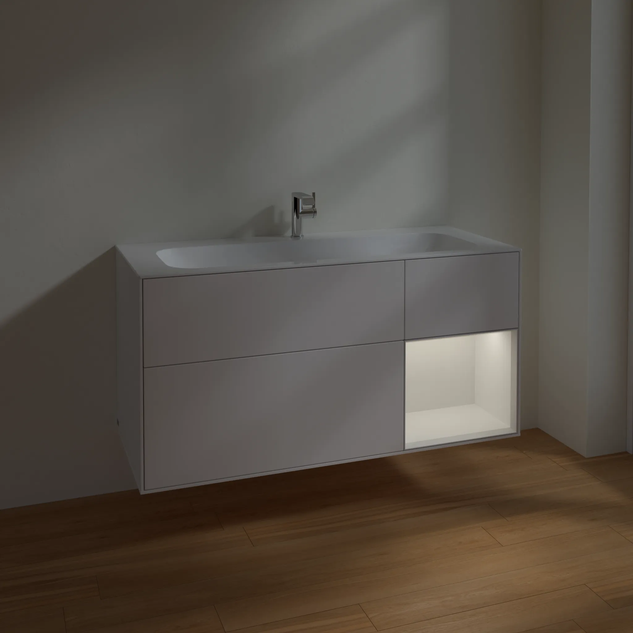 Villeroy & Boch Waschtischunterschrank „Finion“ für Schrankwaschtisch 1196 × 591 × 498 mm White Matt Lacquer, für Becken mittig Villeroy & Boch Waschtischunterschrank „Finion“ für Schrankwaschtisch 1196 × 591 × 498 mm White Matt Lacquer, für Becken mittig