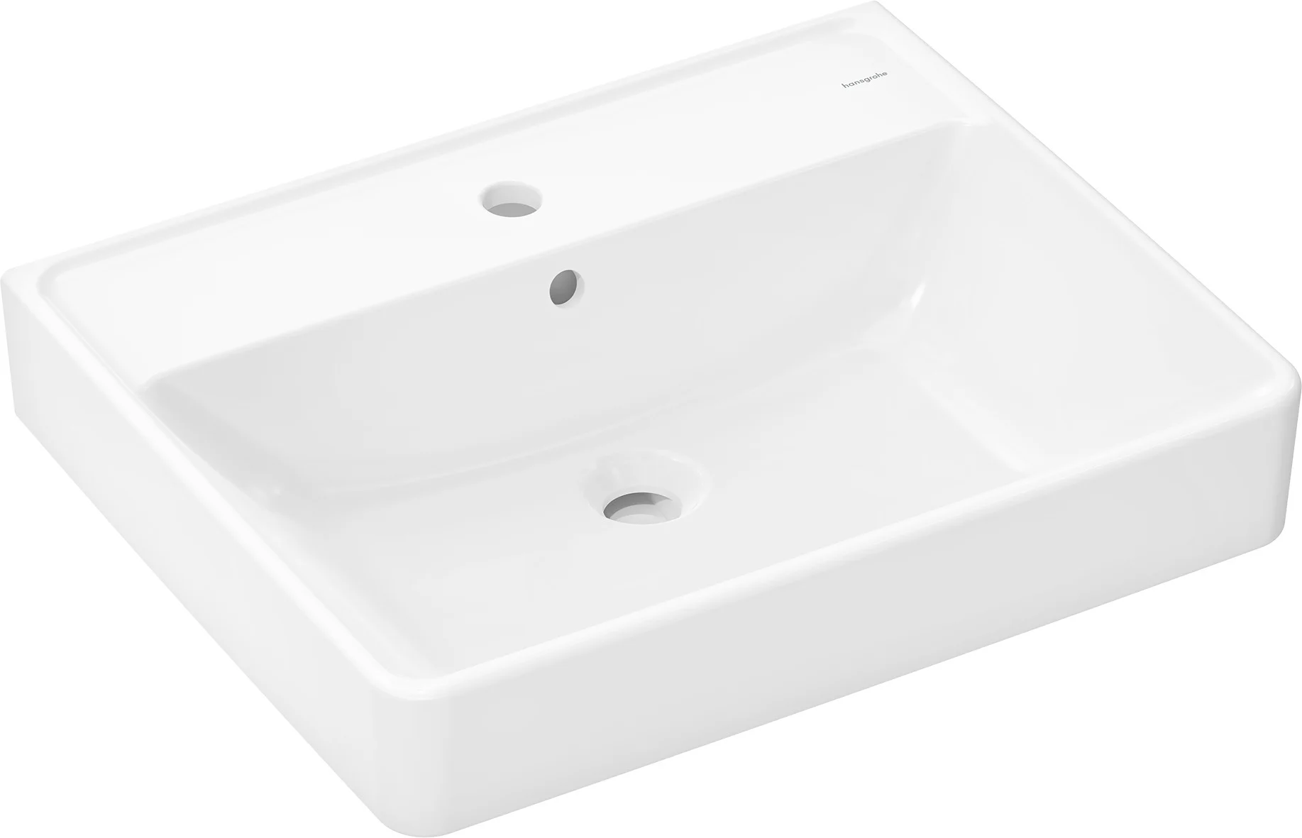 Hansgrohe Xanuia Q Aufsatzwaschtisch geschliffen, weiß, 600x480 mm, 120 mm Innenhöhe