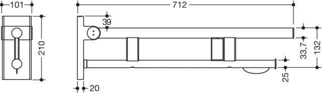 HEWI Stützklappgriff „System 900“