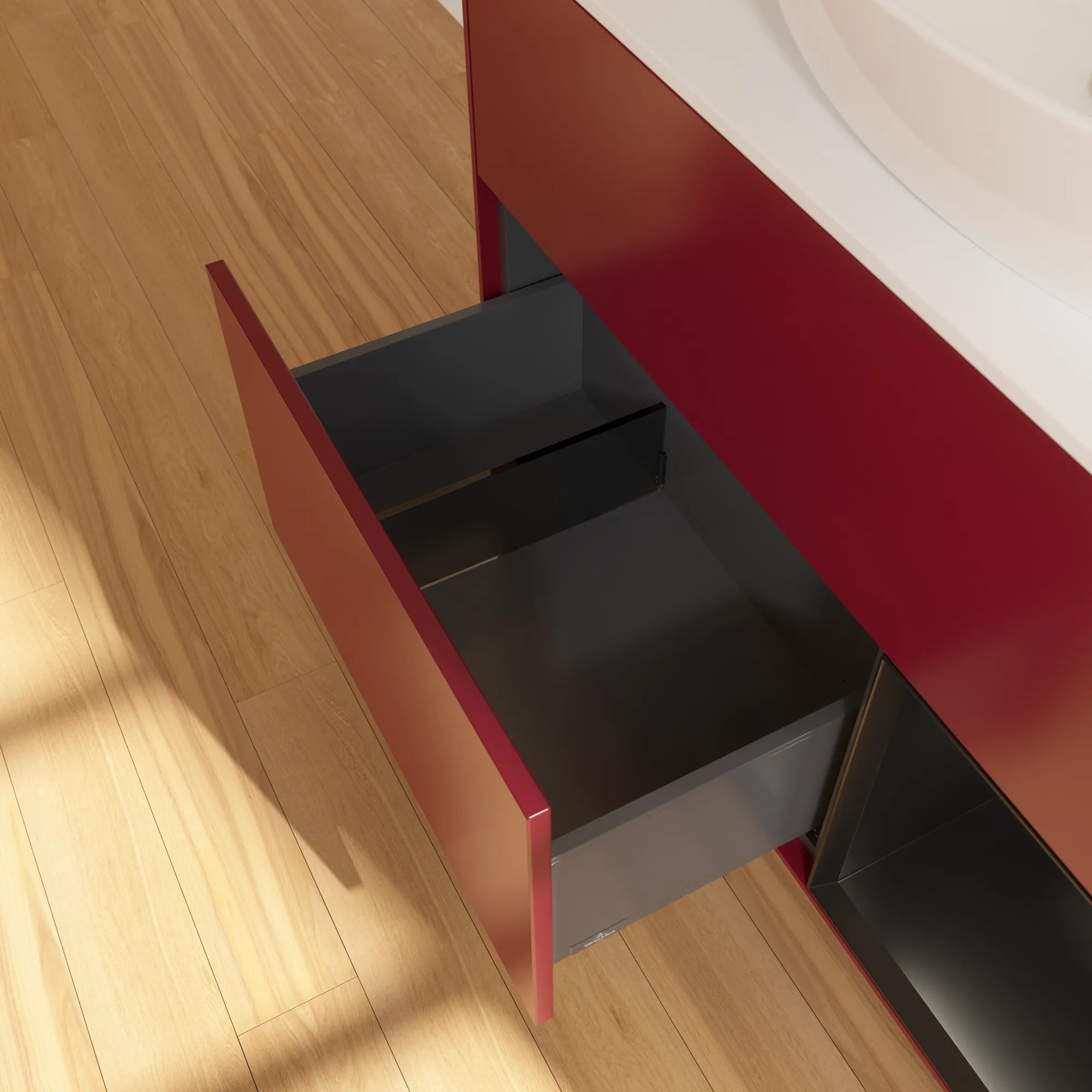 Villeroy & Boch Waschtischunterschrank „Finion“ für Schrankwaschtisch 1000 × 603 × 501 mm Peony Matt Lacquer, für Becken mittig, ohne Hahnlochbohrung