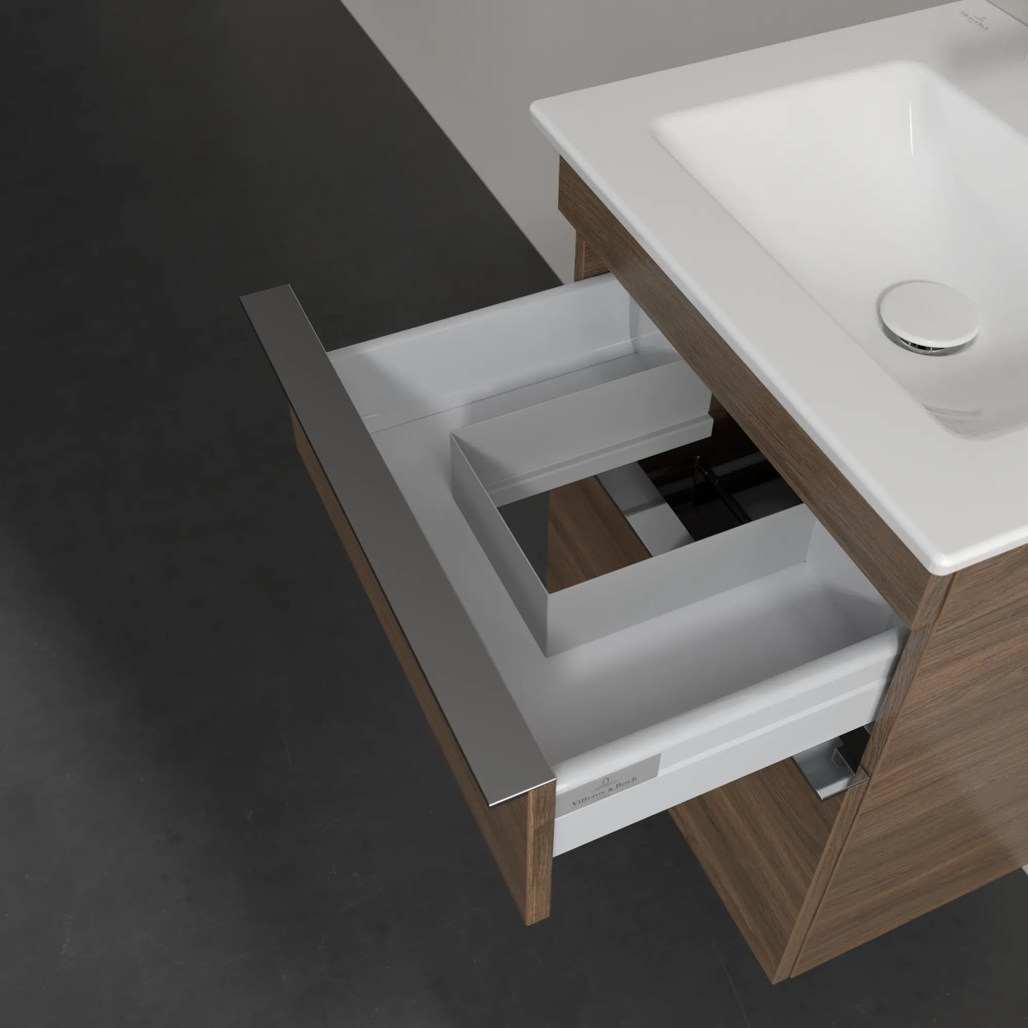 Villeroy & Boch Waschbeckenunterschrank Venticello, Arizona Oak, 466x590x425 mm, Eckig, SoftClosing, 1 Waschbecken Villeroy & Boch Waschbeckenunterschrank Venticello, Arizona Oak, 466x590x425 mm, Eckig, SoftClosing, 1 Waschbecken
