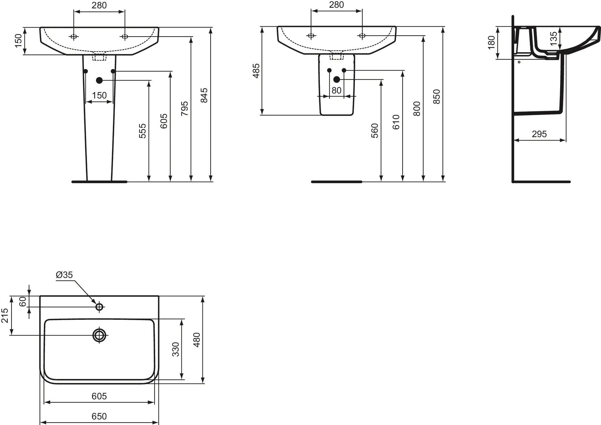 Ideal Standard Waschtisch i.life B 1 Hahnloch, weiß, 650x480x180 mm Ideal Standard Waschtisch i.life B 1 Hahnloch, weiß, 650x480x180 mm