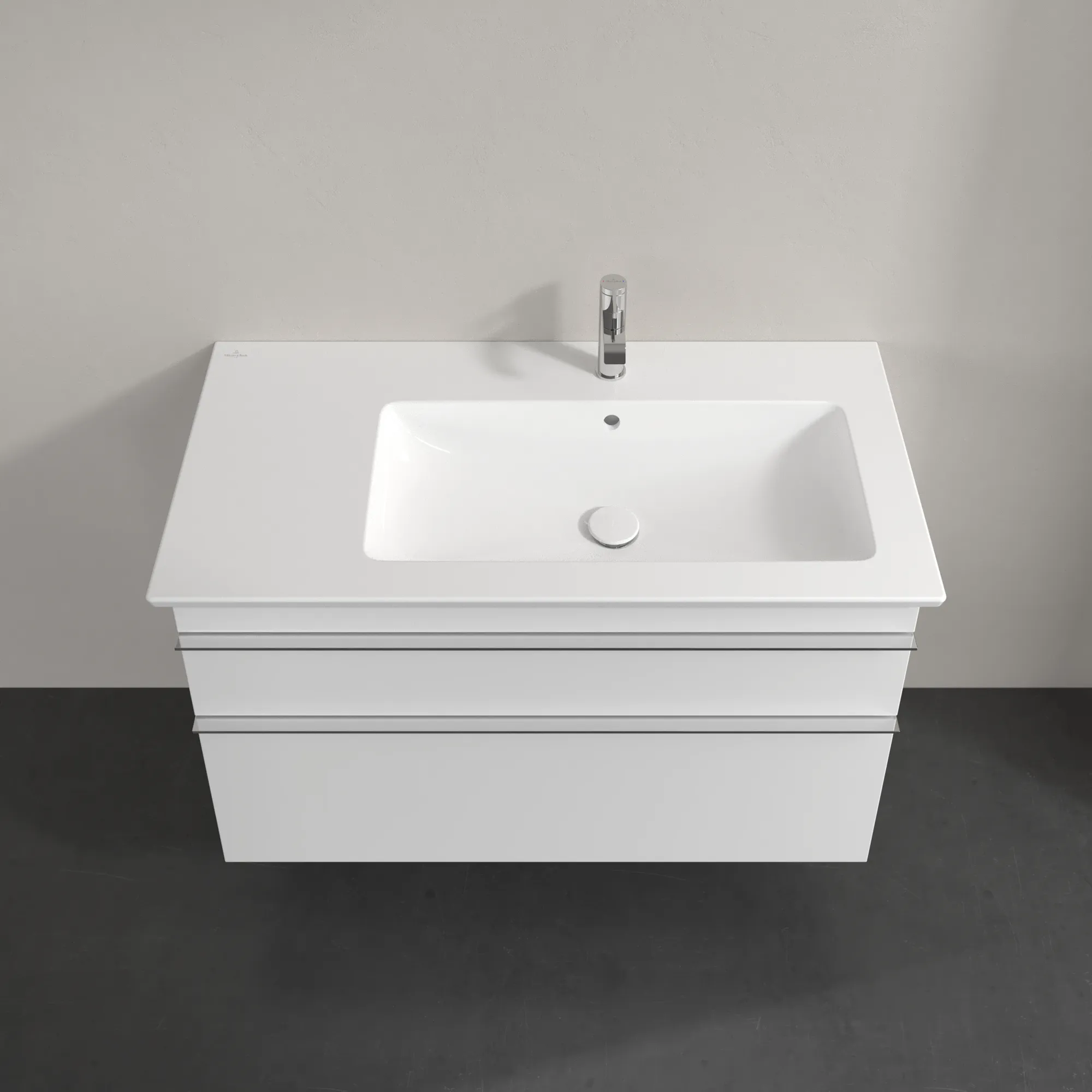 Villeroy & Boch Waschtischunterschrank „Venticello“ für Schrankwaschtisch 953 × 590 × 502 mm Glossy White, für Becken rechts