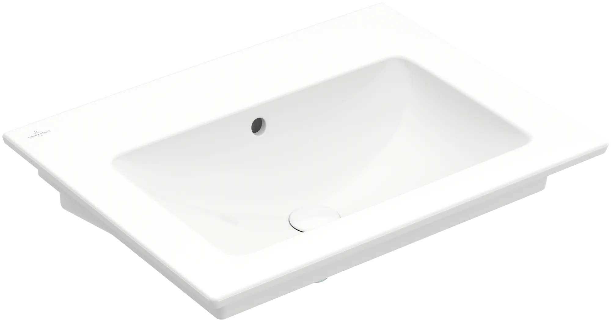 Villeroy & Boch Wandwaschtisch „Venticello“ 655 × 500 × 170 mm, für Becken mittig, ohne Hahnlochbohrung in Weiß Alpin