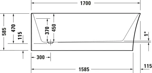 Duravit Badewanne „DuraSenja“ vorwand oval 170 × 80 cm, links