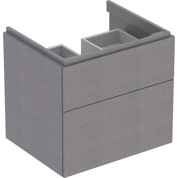 Geberit Xeno² Unterschrank für Waschtisch, sculturagrau, 58 x 53 x 46,2 cm, mit zwei Schubladen