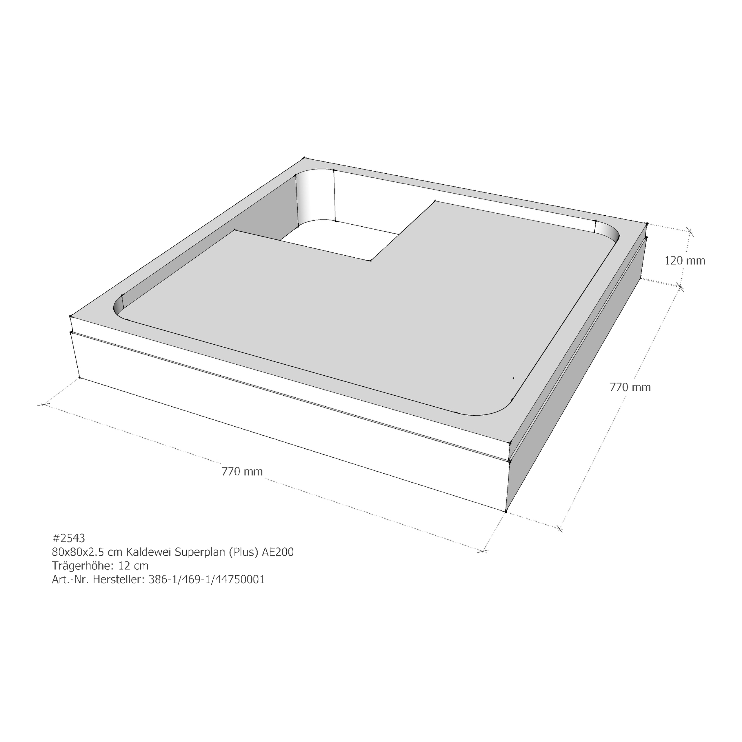 Duschwannenträger für Kaldewei Superplan (Plus) 80 × 80 × 2,5 cm Breite: 80 cm / Länge: 80 cm Duschwannenträger für Kaldewei Superplan (Plus) 80 × 80 × 2,5 cm Breite: 80 cm / Länge: 80 cm