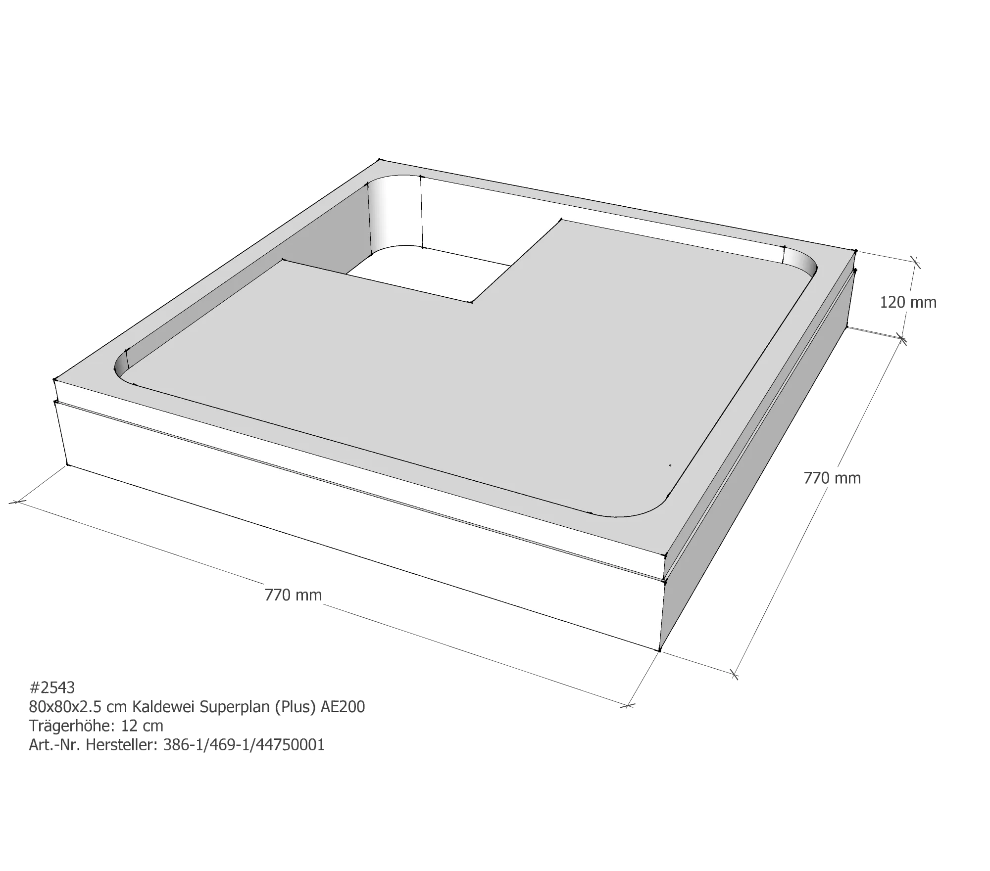 Duschwannenträger für Kaldewei Superplan (Plus) 80 × 80 × 2,5 cm Breite: 80 cm / Länge: 80 cm Duschwannenträger für Kaldewei Superplan (Plus) 80 × 80 × 2,5 cm Breite: 80 cm / Länge: 80 cm