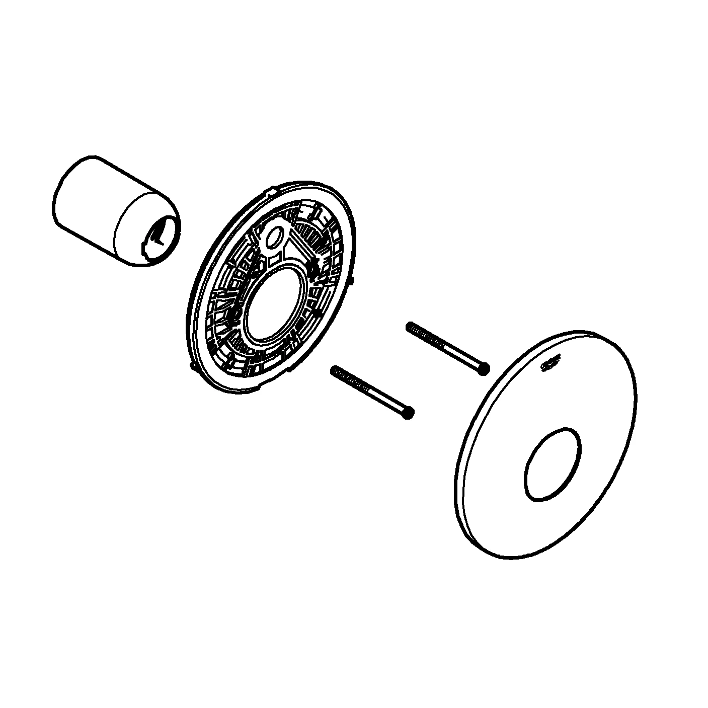 Rosette 46904, Metall, mit Kappe, für Einhand-Brausebatterie Fertigmontageset, chrom