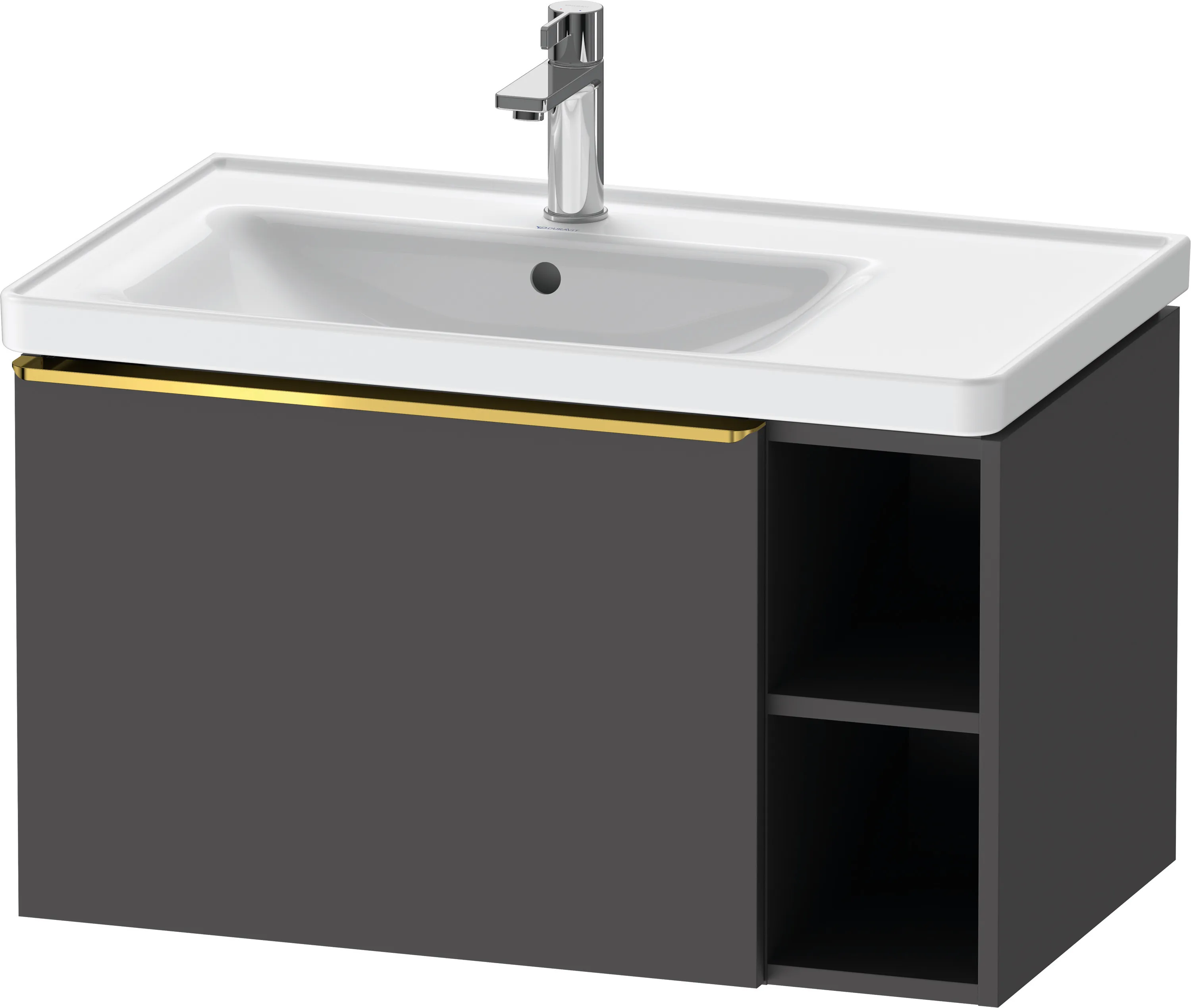 Duravit Waschtischunterschrank wandhängend „D-Neo“ 78,4 × 44 × 45,2 cm Graphit Matt