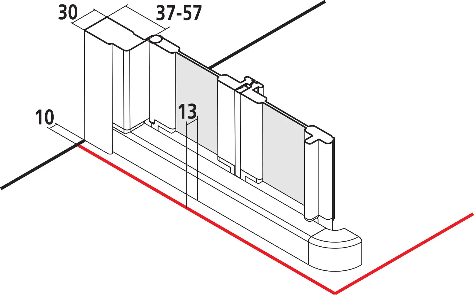 Kermi Duschdesign IBIZA 2000, Eckeinstieg 2-teilig (Falttür) - Halbteil, Silber Mattglanz, H 1750 mm Kermi Duschdesign IBIZA 2000, Eckeinstieg 2-teilig (Falttür) - Halbteil, Silber Mattglanz, H 1750 mm
