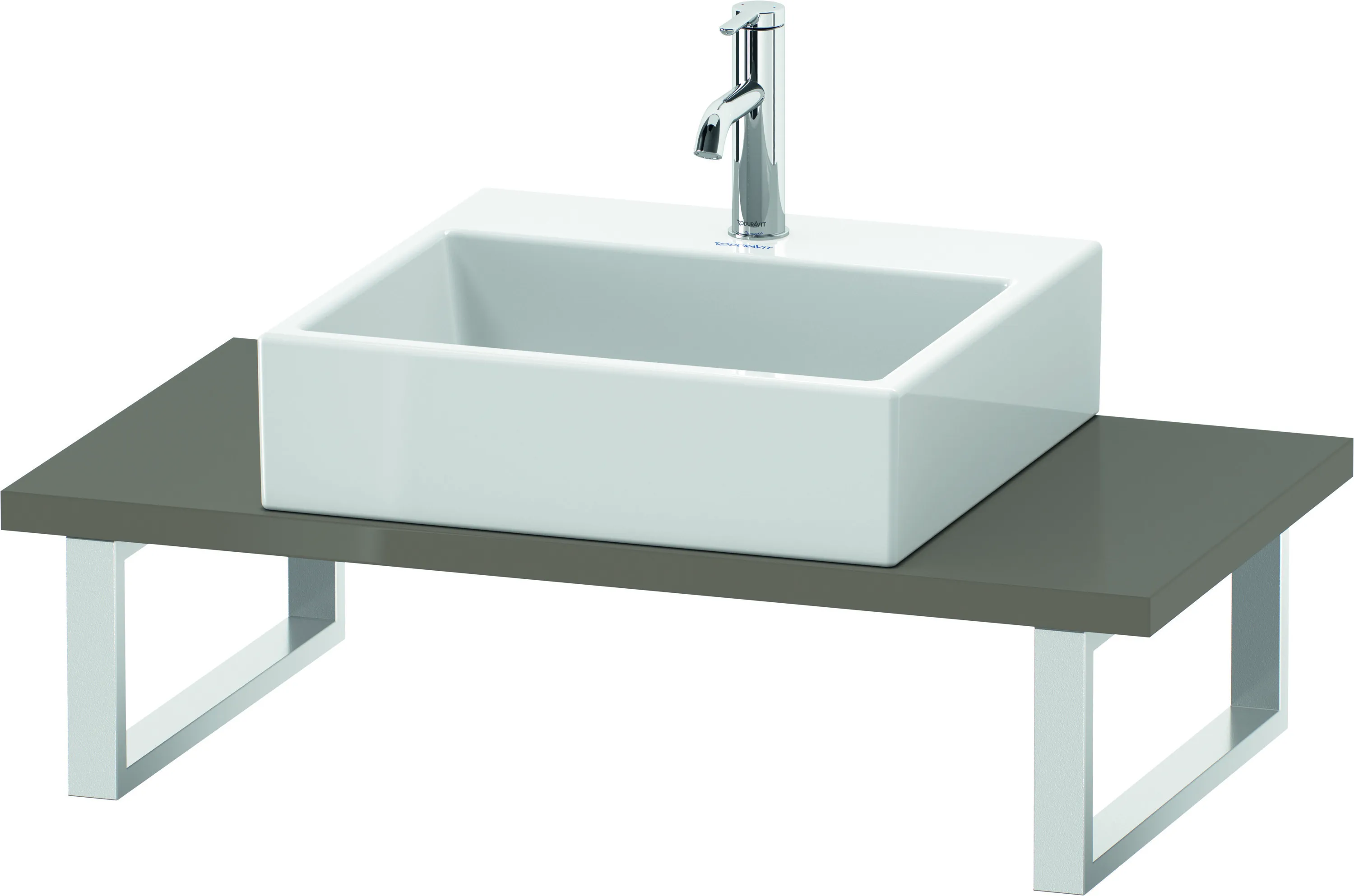 Duravit Konsole „L-Cube“ in Flannel Grey Hochglanz
