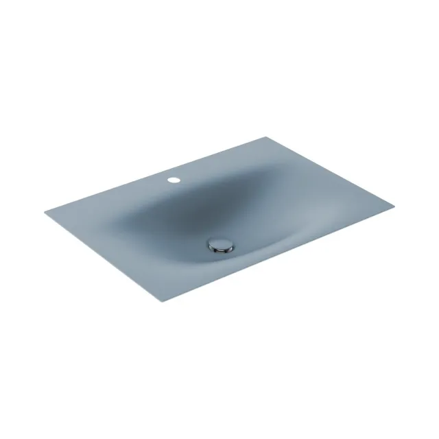 KEUCO Emaille-Einbauwaschtisch „Edition 11 Art“ in Blue Satin, 806 × 493 × 4 mm