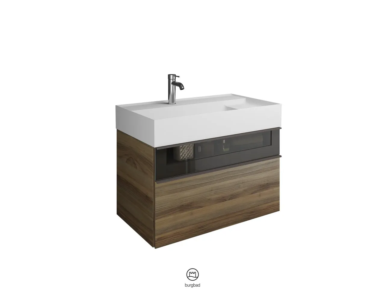 burgbad Yumo Mi-Waschtisch inkl. WTU SFKL082, Mineralguss, 470x815x610, PG1 burgbad Yumo Mi-Waschtisch inkl. WTU SFKL082, Mineralguss, 470x815x610, PG1