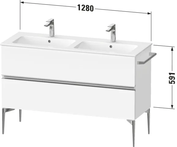 Duravit Waschtischunterschrank „Sivida“ 128 × 59,1 × 47,7 cm in Weiß Matt