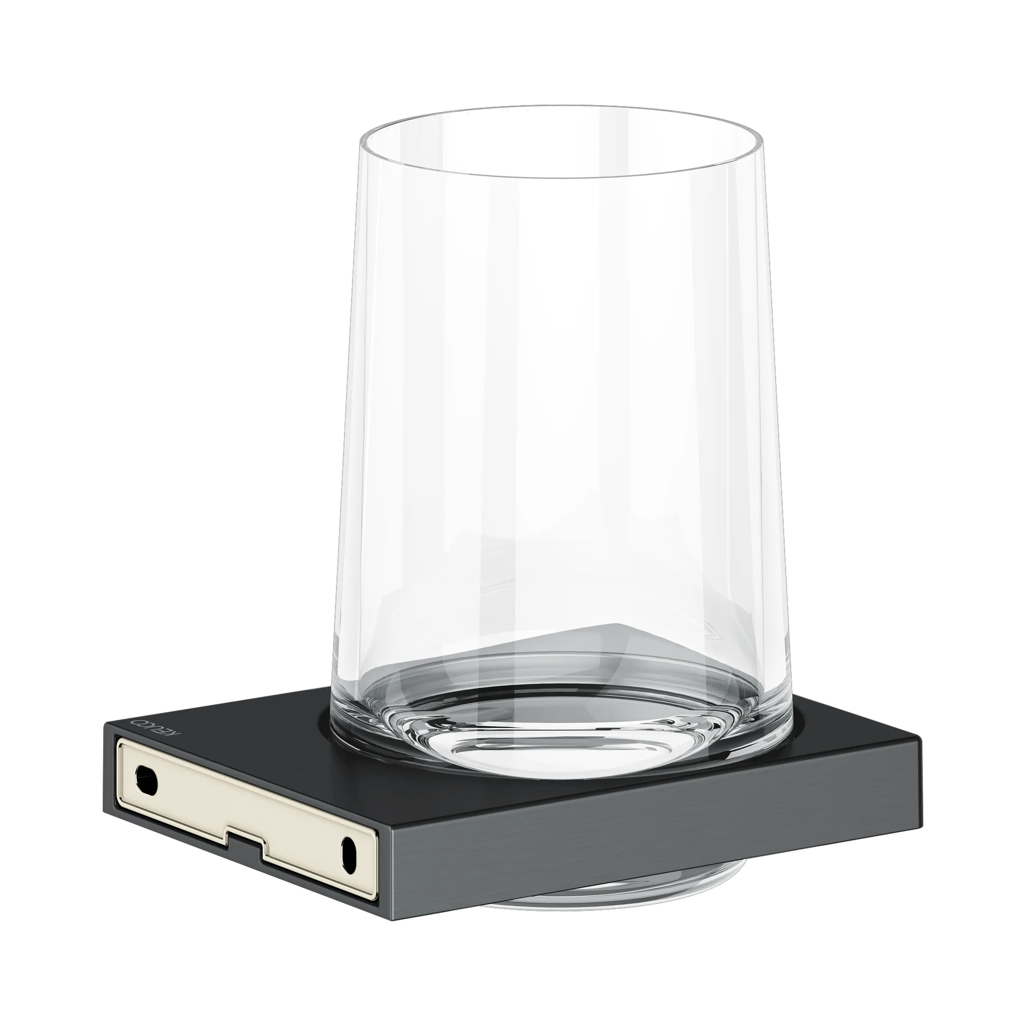 KEUCO EDITION 11 Glashalter mit Echtkristall-Glas Schwarzchrom gebürstet KEUCO EDITION 11 Glashalter mit Echtkristall-Glas Schwarzchrom gebürstet