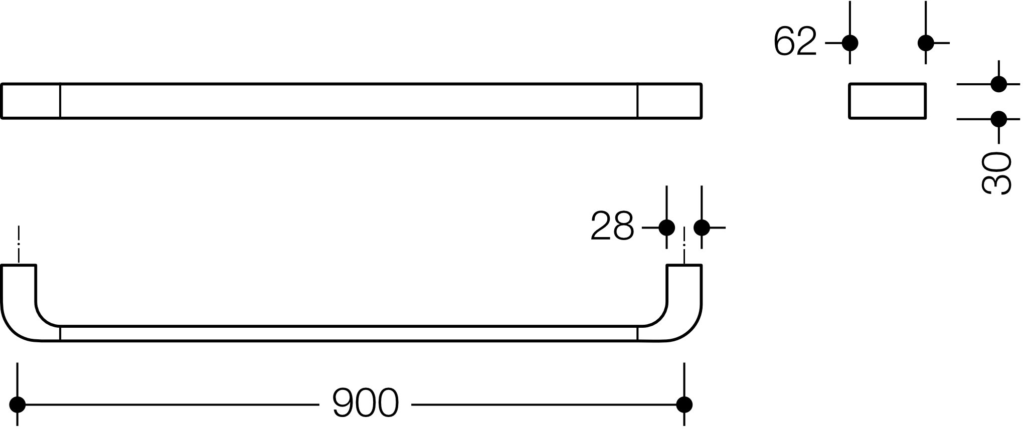 HEWI Handtuchhalter „System 800“ 92,8 cm