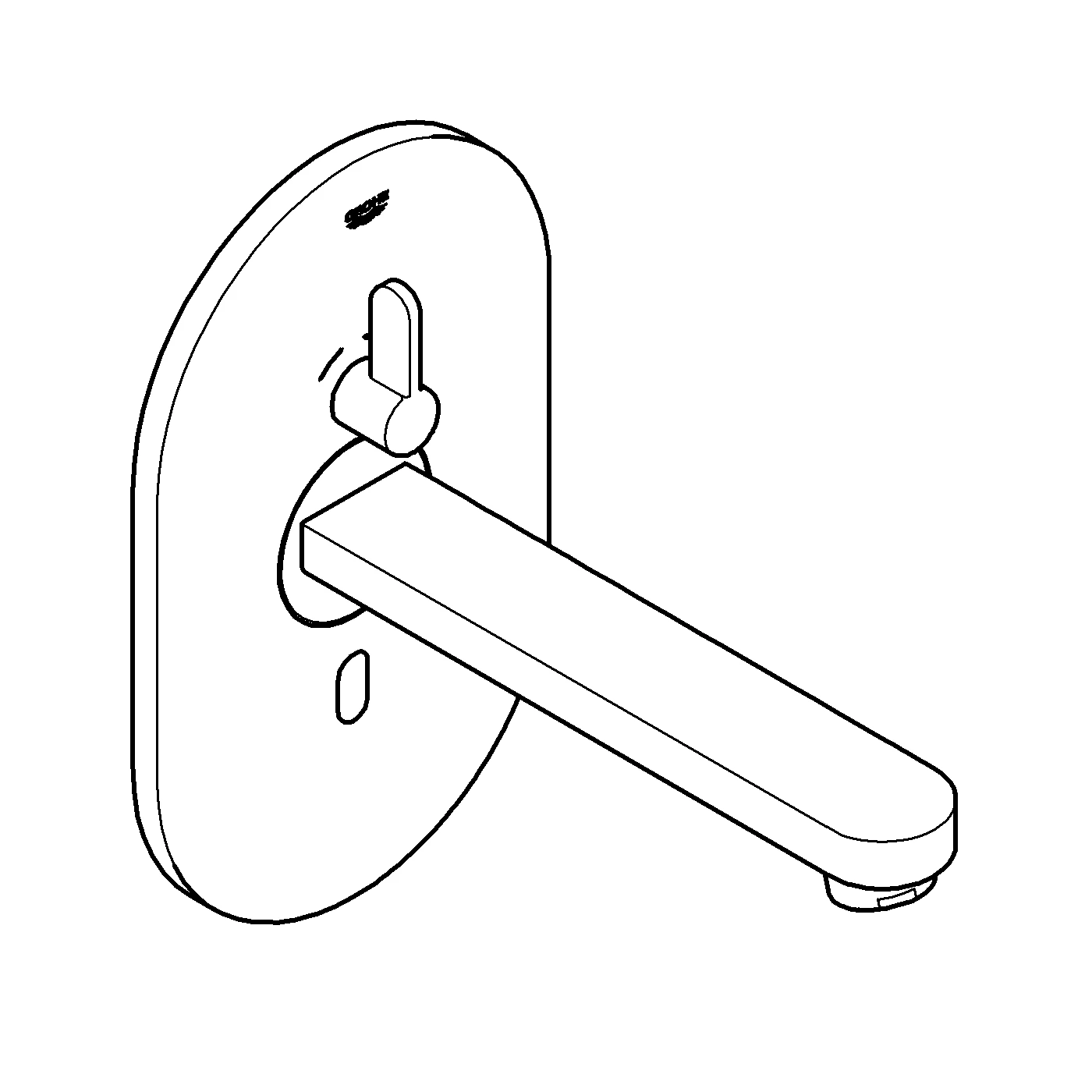 Infrarot-Elektronik für Waschtisch Eurosmart CE 36315, mit Mischung, Fertigmontageset für UP-Einbaukasten 36 339 001, mit Steckertrafo 100-230 V AC, 50-60 Hz, 6 V DC, Ausladung 170 mm, chrom