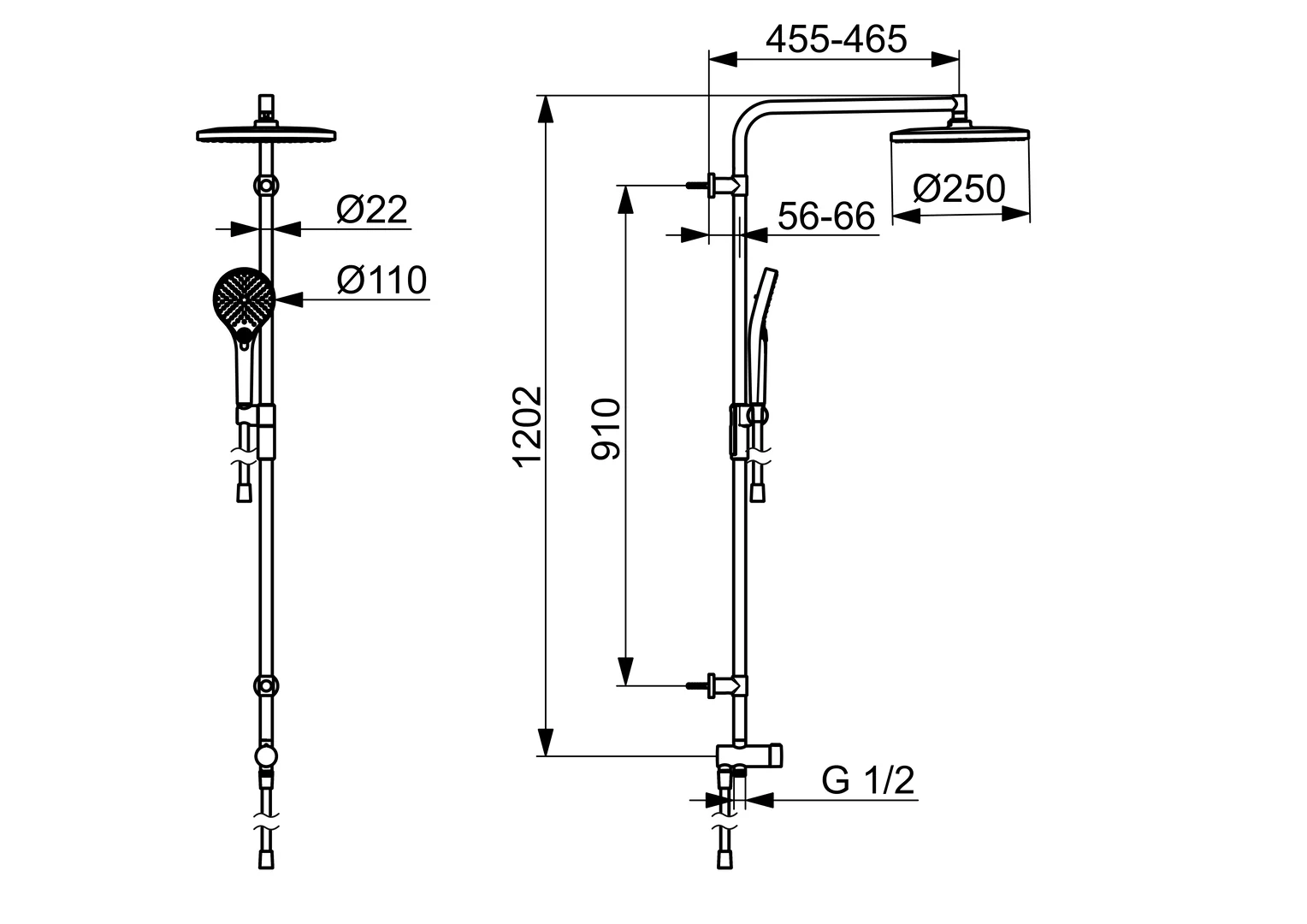 HansaVIVA Kopfbrause Set HansaVIVA 4418 Chrom