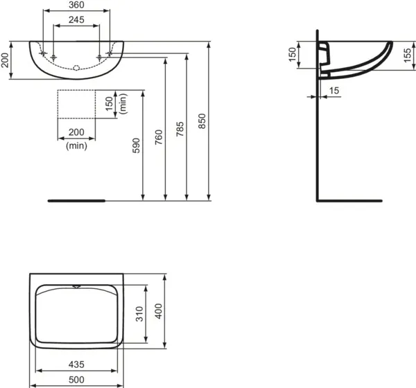 Waschbecken „Contour21+“ 50 × 40 × 20 cm Waschbecken „Contour21+“ 50 × 40 × 20 cm